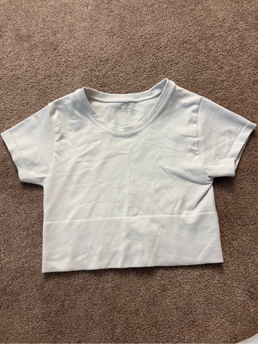 aerie White Ribbed Cropped Tee